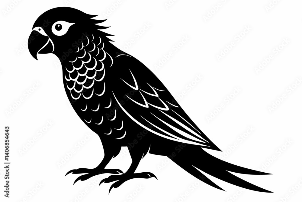 Fototapeta premium lorikeet silhouette line art vector illustration