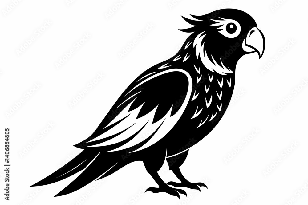 Fototapeta premium lorikeet silhouette line art vector illustration