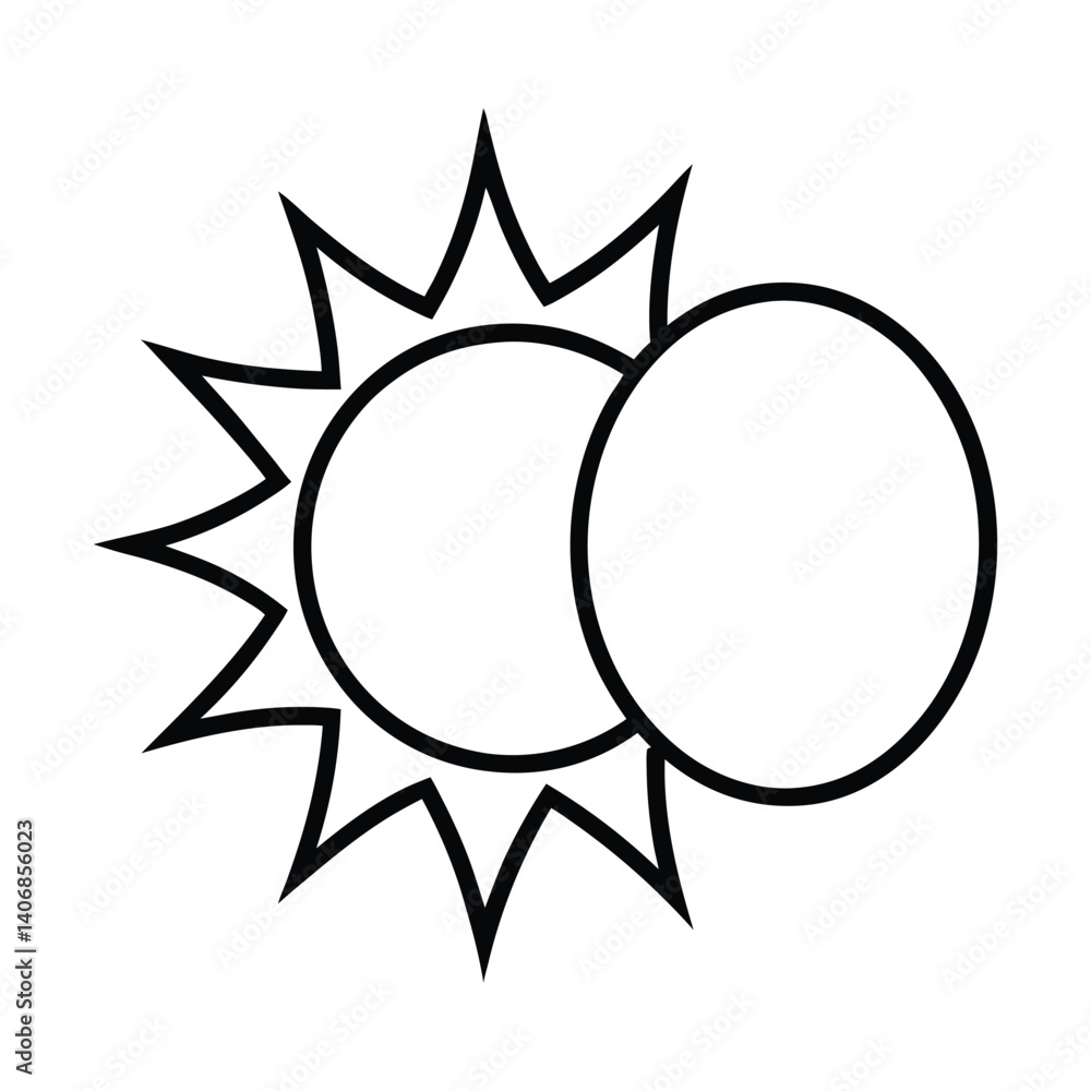 Sun and moon combined icon vector on white background Sun and moon combined icon vector on white background
