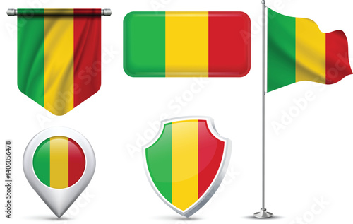 Set of Mali Flags in Different Shapes and Styles Free Download Set of Mali Flags in Different Shapes and Styles - GFXLoad