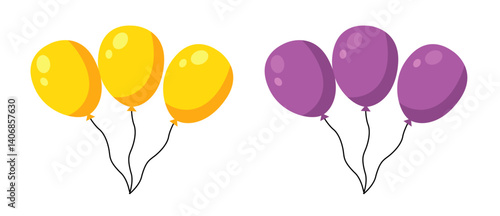 Colorful Balloons Cluster Vector Illustration for Celebratory Events and Festivities.
