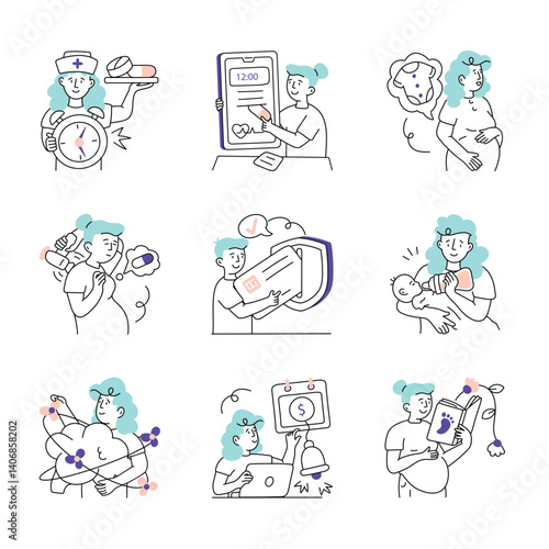 Set Of Nursing And Midwife 8