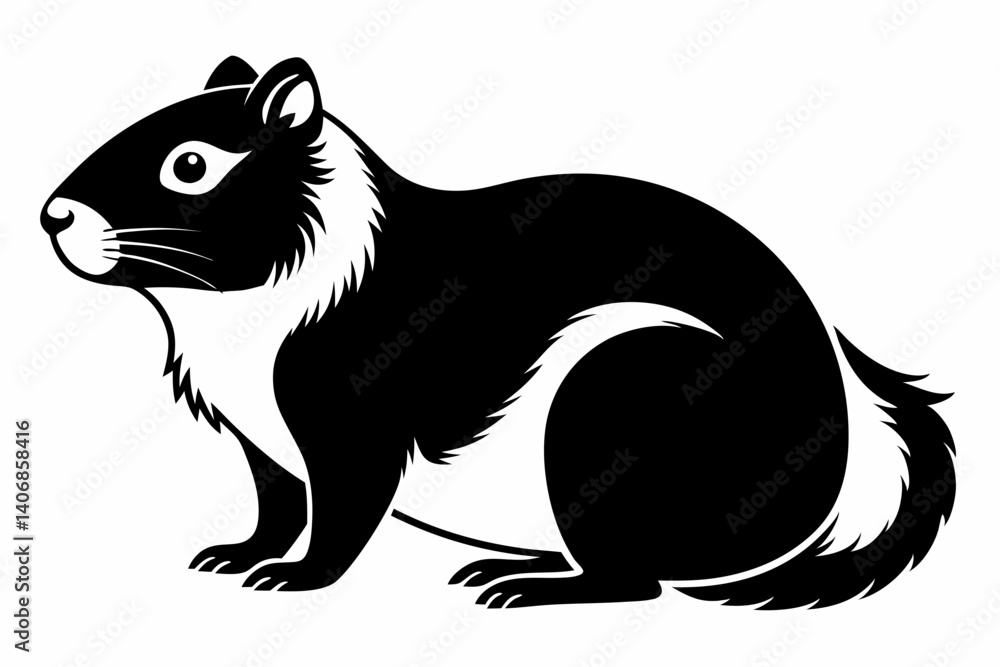 Fototapeta premium marmot silhouette line art vector illustration