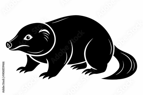 mole silhouette line art vector illustration