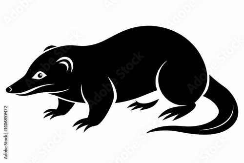 mole silhouette line art vector illustration