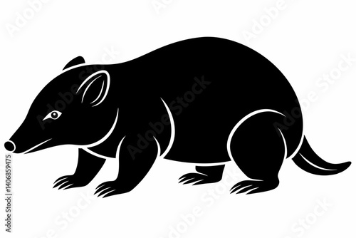 mole silhouette line art vector illustration