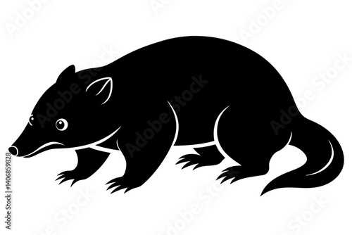 mole silhouette line art vector illustration