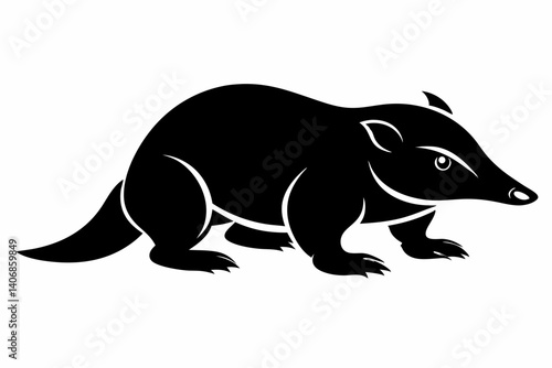 mole silhouette line art vector illustration