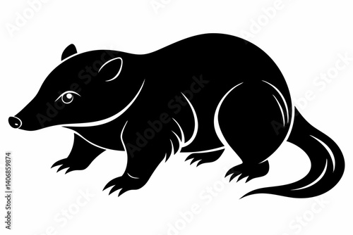 mole silhouette line art vector illustration