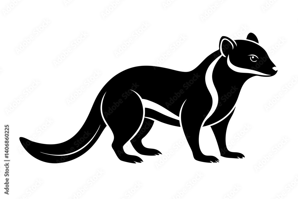 Fototapeta premium mongoose silhouette line art vector illustration