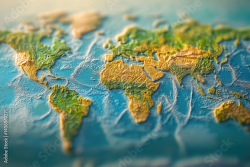 Wallpaper Mural close up of a map of south america Torontodigital.ca