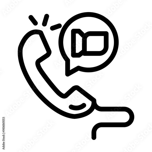 video call calling outline style