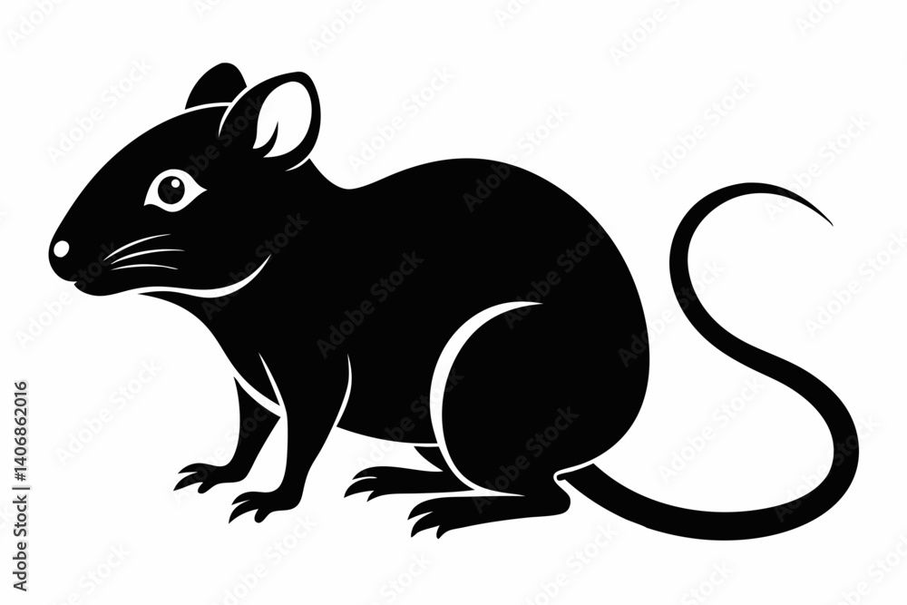 Obraz premium mouse silhouette line art vector illustration