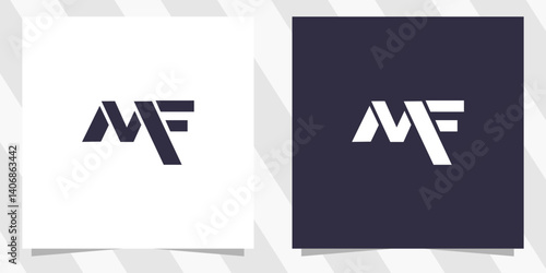 letter mf fm logo design vector