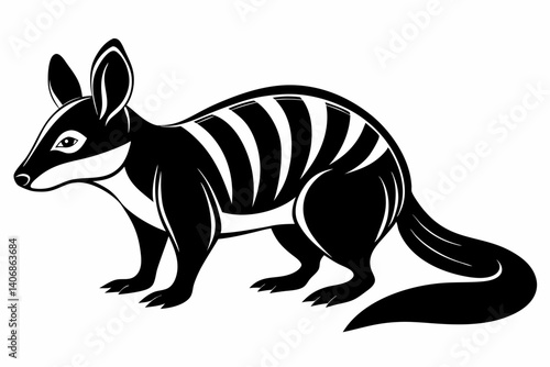 numbat silhouette line art vector illustration