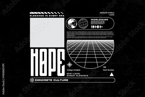 Brutalism Urban streetwear style poster design templates