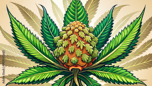Close up prescription medical marijuana flower. CBD cannabis bud photography for dispensary menu. Medical marijuana strain. Weed bud, weed flower on white