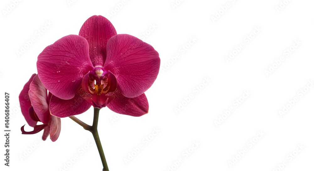 Pink Orchid Branch on White Background – Elegant Phalaenopsis Flower Pink Orchid Branch on White Background – Elegant Phalaenopsis Flower