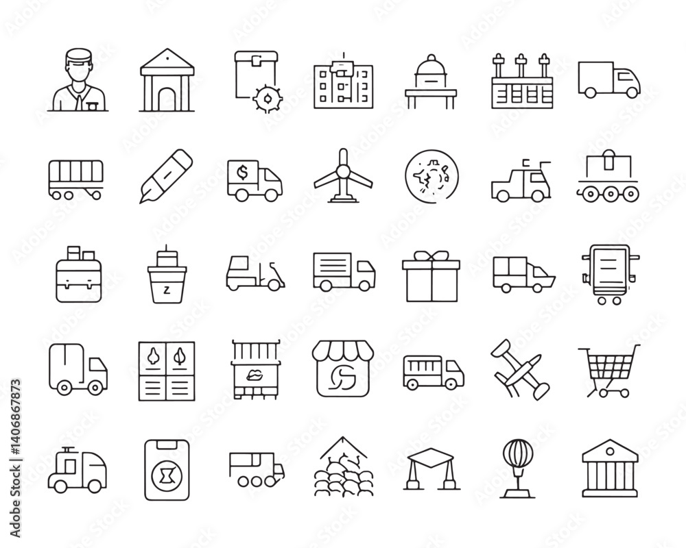 Cargo Service Icons for Shipping and Delivery Cargo Service Icons for Shipping and Delivery