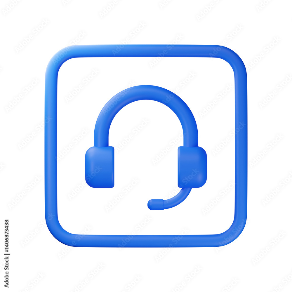 3d headphone call center icon 3d headphone call center icon
