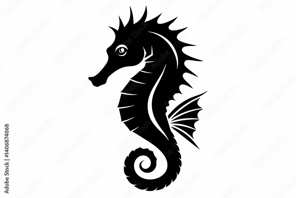 seahorse silhouette line art vector illustration seahorse silhouette line art vector illustration