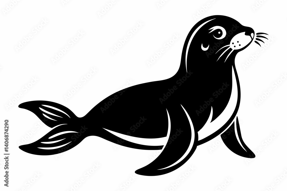seal silhouette line art vector illustration seal silhouette line art vector illustration