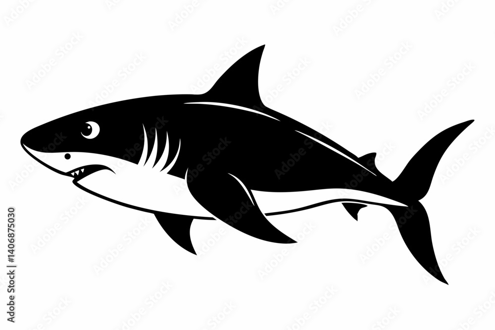 shark silhouette line art vector illustration shark silhouette line art vector illustration
