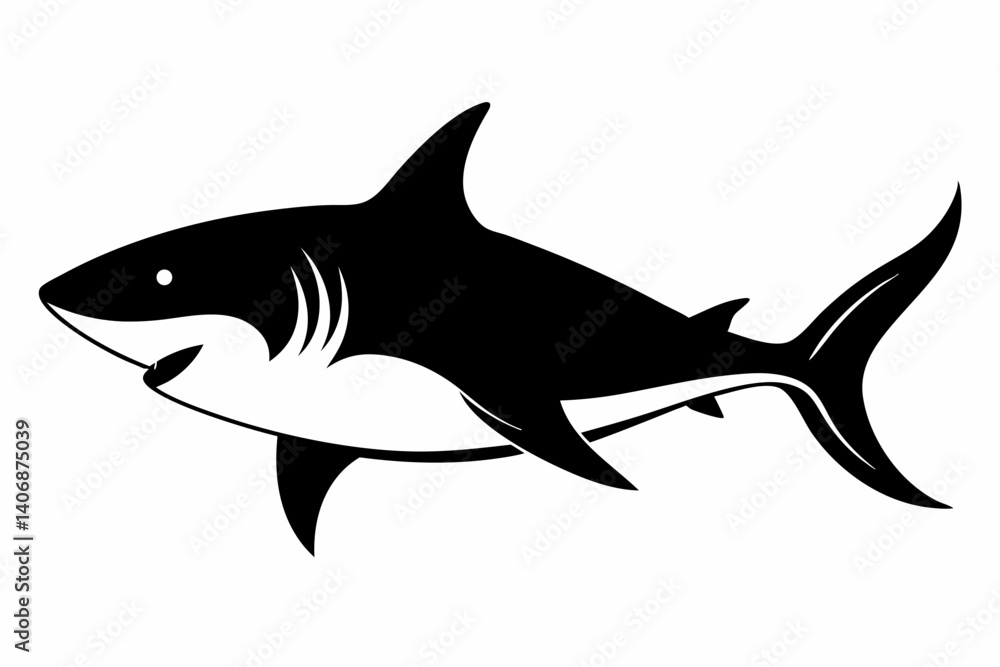 shark silhouette line art vector illustration shark silhouette line art vector illustration