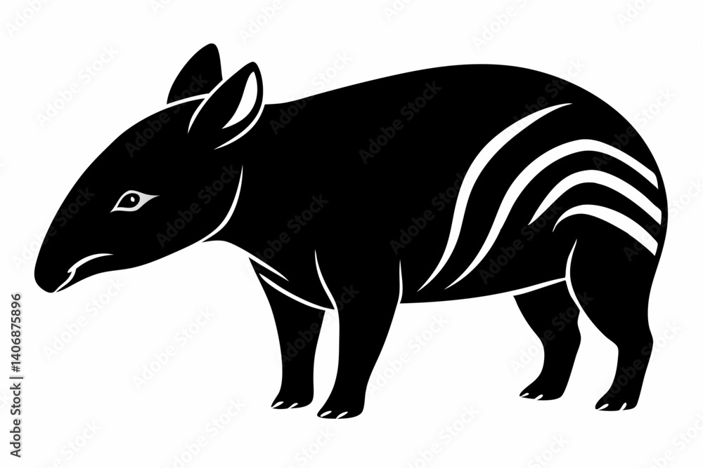 tapir silhouette line art vector illustration tapir silhouette line art vector illustration