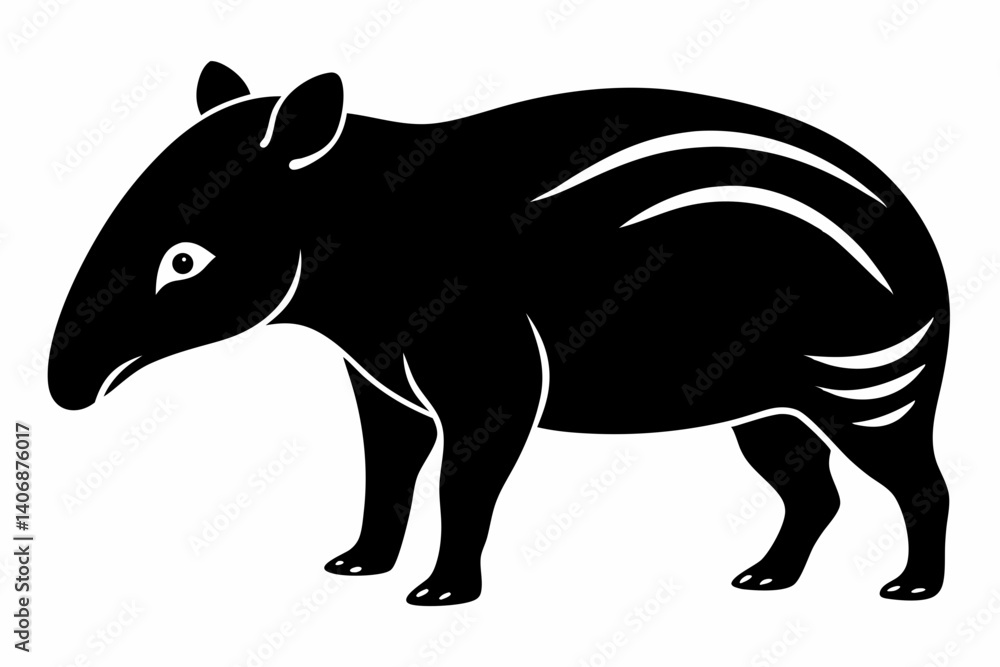 tapir silhouette line art vector illustration tapir silhouette line art vector illustration