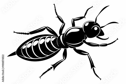 termite silhouette line art vector illustration