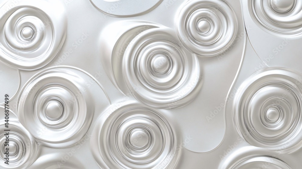 Abstract White Swirls Textured Background with Circular Patterns 3D Rendering Abstract White Swirls Textured Background with Circular Patterns 3D Rendering