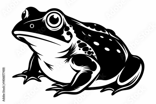toad silhouette line art vector illustration