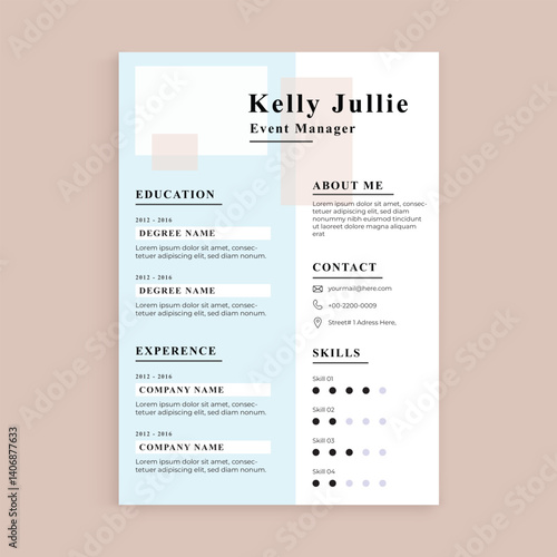 Fashion Designer Resume Template with Feminine Colors	
