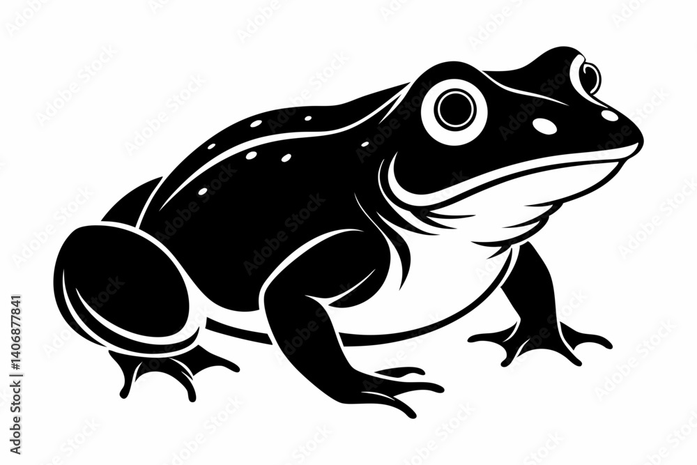 Naklejka premium toad silhouette line art vector illustration