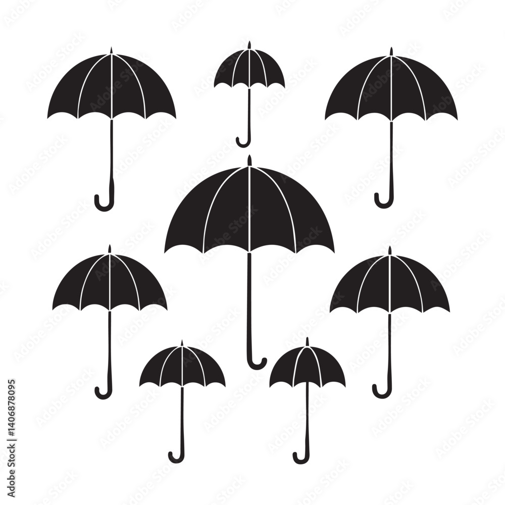 set of colorful umbrellas set of colorful umbrellas
