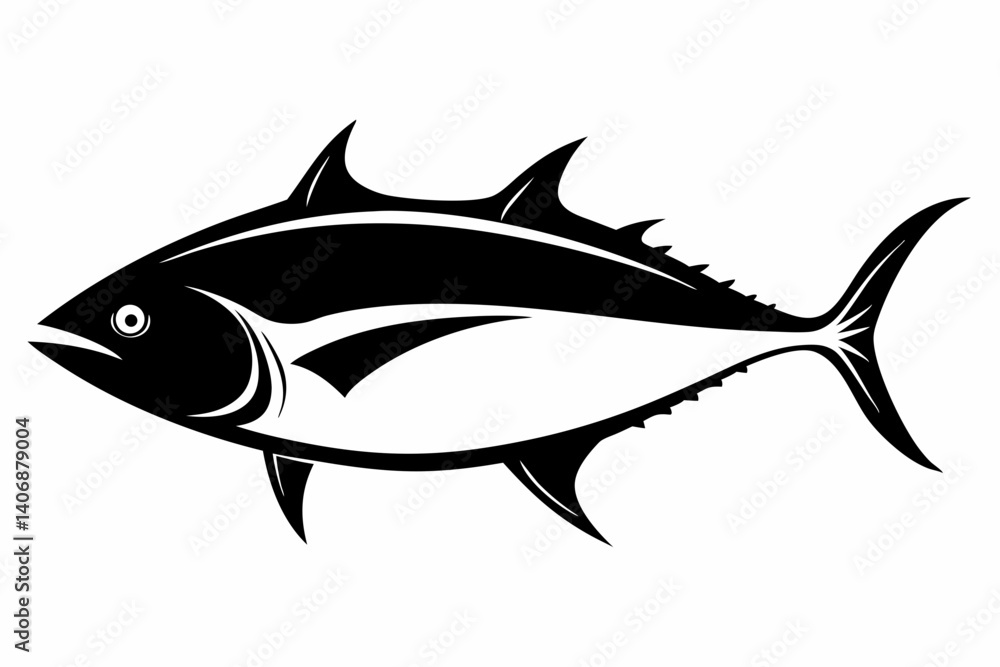 Fototapeta premium tuna silhouette line art vector illustration