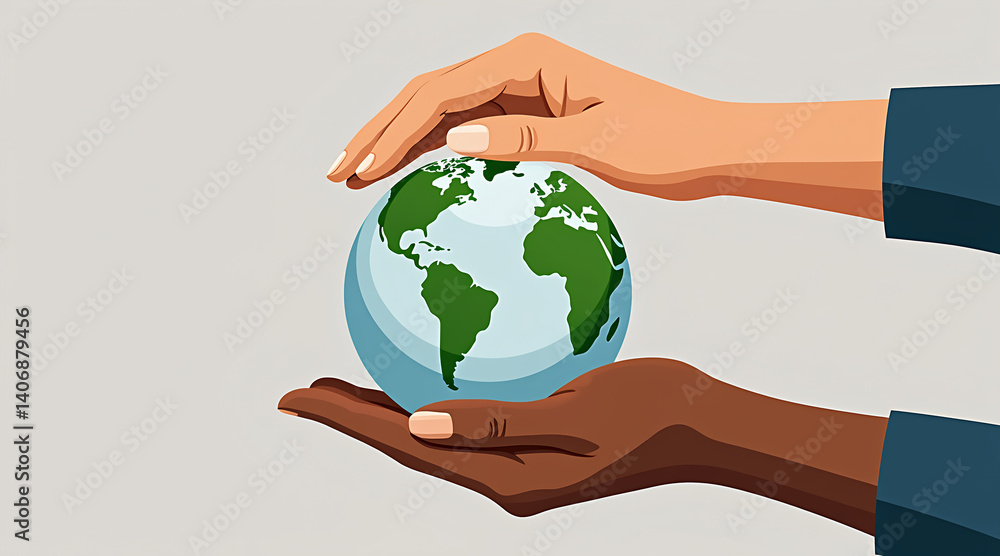 Hands of Different Skin Tones Holding a Globe – Global Inclusion and Unity. Hands of Different Skin Tones Holding a Globe – Global Inclusion and Unity.
