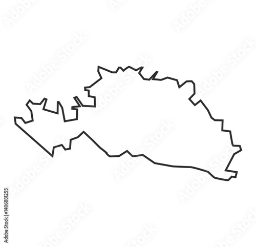 beed District vector outline map illustration