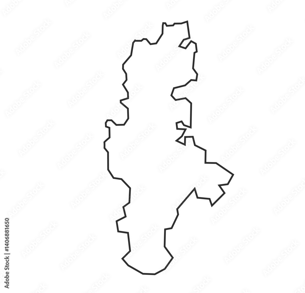 Gadchiroli District vector outline map illustration Gadchiroli District vector outline map illustration