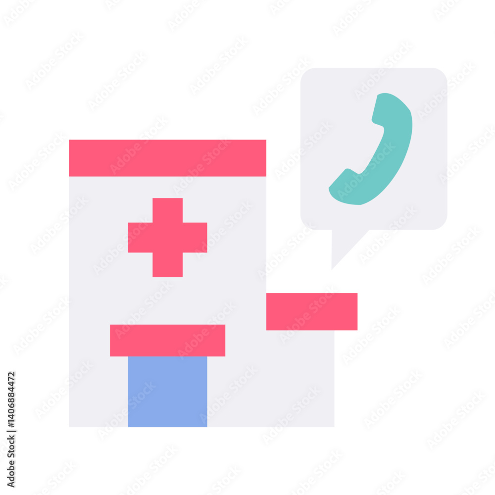 hospital contact flat style