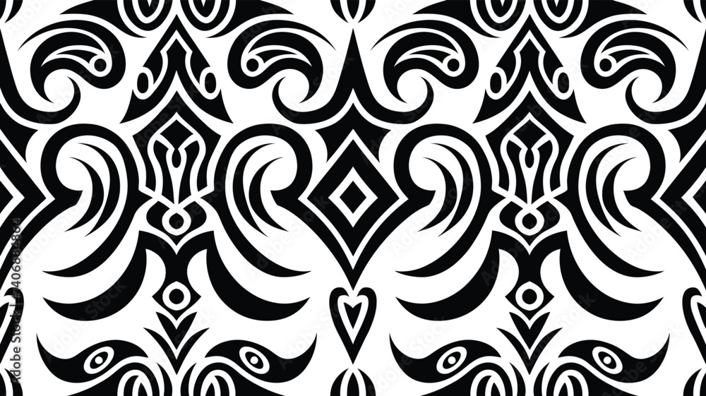 Tribal Tattoo Seamless Pattern| Vector geometric seamless pattern| Modern geometric background with abstract shapes| Endless abstract texture Tribal Tattoo Seamless Pattern| Vector geometric seamless pattern| Modern geometric background with abstract shapes| Endless abstract texture