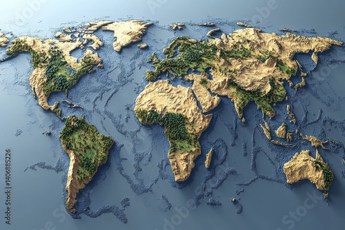 Wallpaper Mural north america on the world map Torontodigital.ca