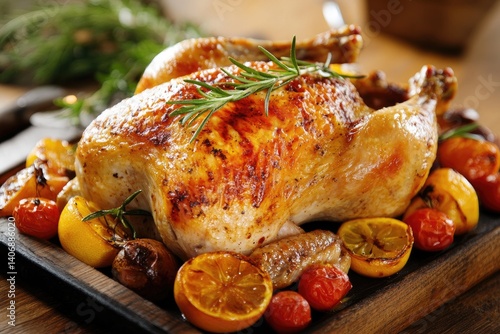 Roasted chicken with vegetables