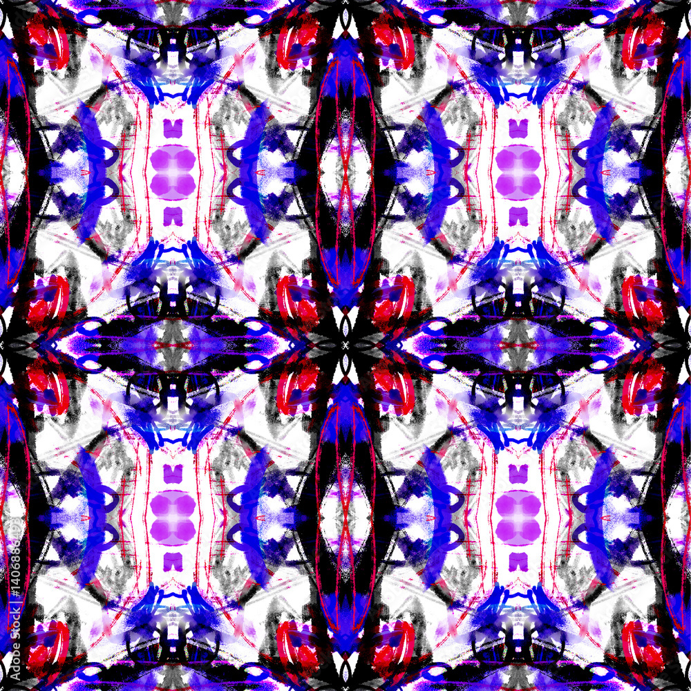 Fototapeta premium Hand painted digital watercolor seamless pattern