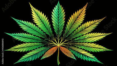 Marijuana Cannabis on Black Background