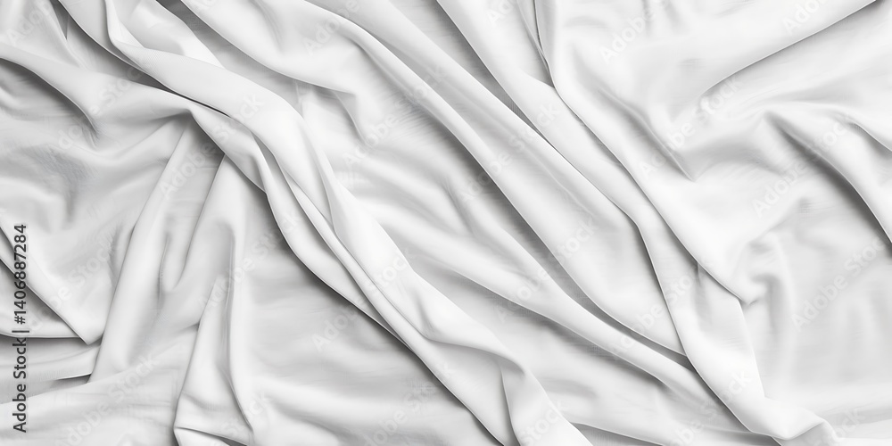 Obraz premium Abstract white wrinkled bedding sheet fabric texture