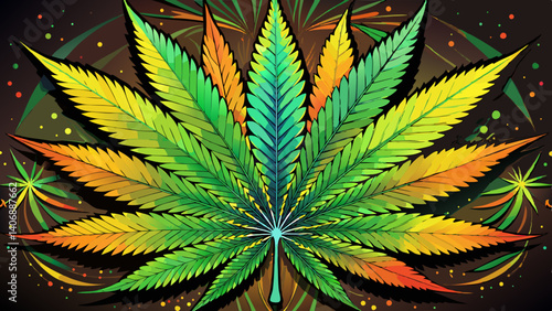 Marijuana Cannabis on Black Background