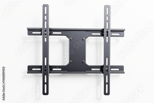 Obraz na płótnie Black metal TV wall mount bracket on a white background. w salonie
