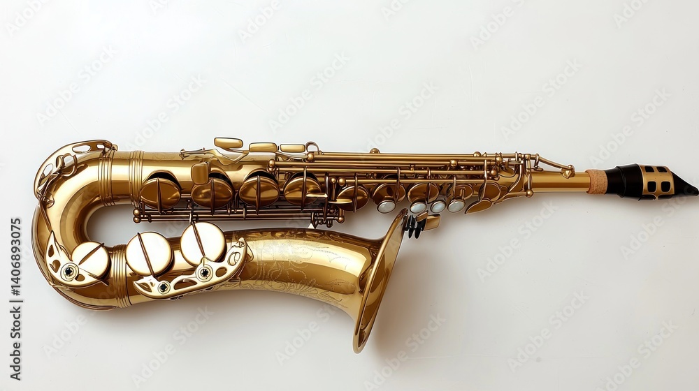 Obraz premium Gold colored saxophone